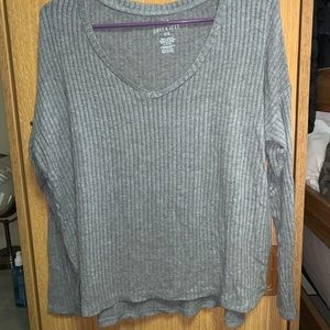 Deep V-neck long sleeve T-Shirt